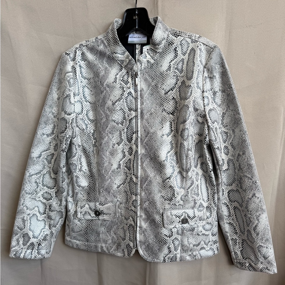 Alfred Dunner Petite Snakeskin Print Jacket Blazer Size 6P Like New